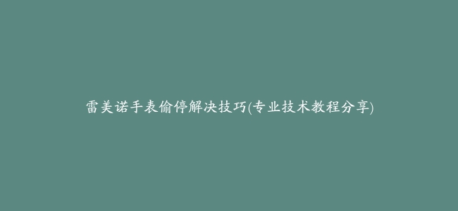 雷美诺手表偷停解决技巧(专业技术教程分享)