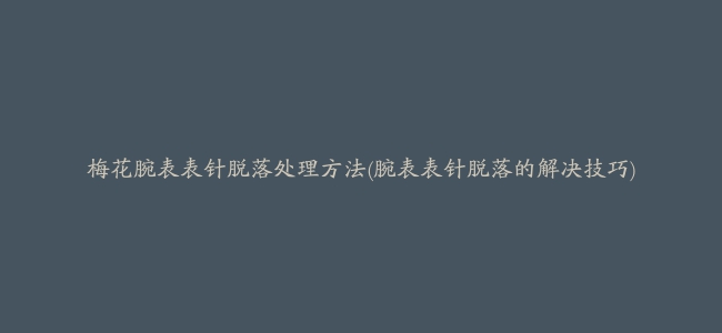 梅花腕表表针脱落处理方法(腕表表针脱落的解决技巧)