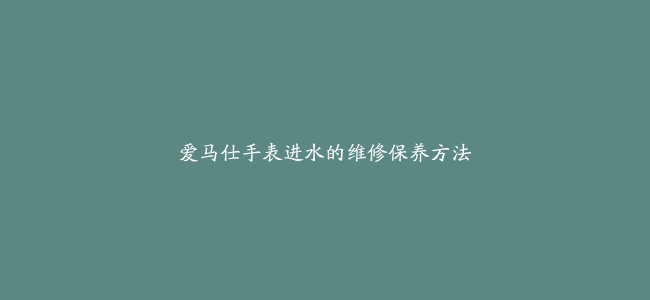 爱马仕手表进水的维修保养方法