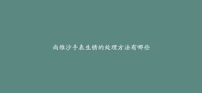 尚维沙手表生锈的处理方法有哪些
