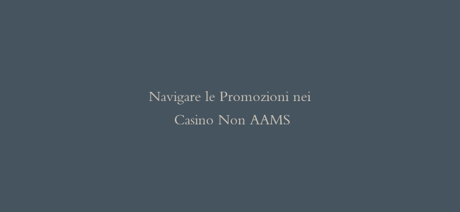 Navigare le Promozioni nei Casino Non AAMS