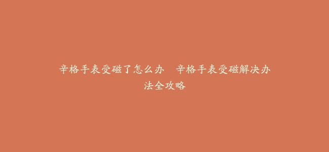 辛格手表受磁了怎么办--辛格手表受磁解决办法全攻略