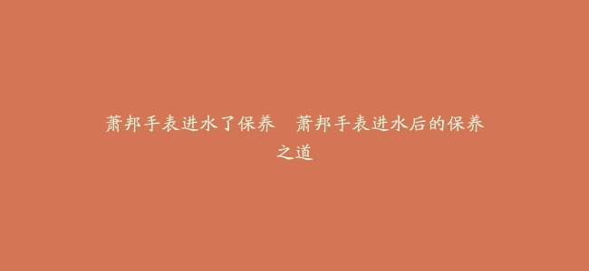 萧邦手表进水了保养–萧邦手表进水后的保养之道