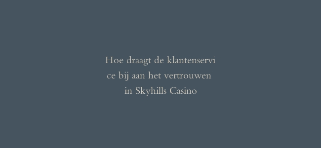 Hoe draagt de klantenservice bij aan het vertrouwen in Skyhills Casino