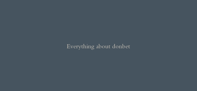 Everything about donbet