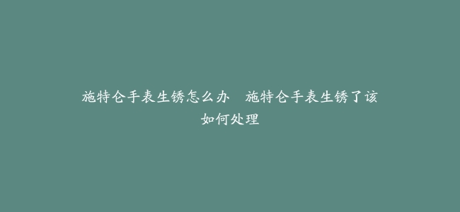 施特仑手表生锈怎么办–施特仑手表生锈了该如何处理