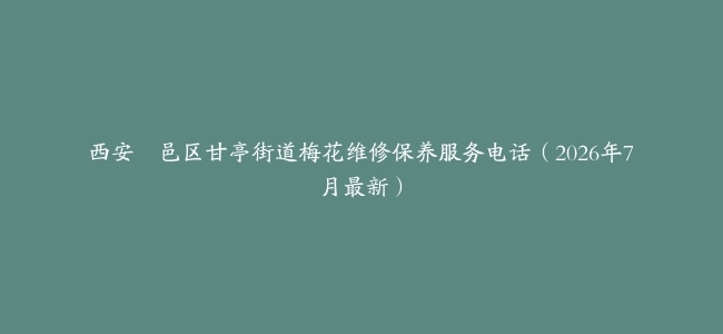 西安鄠邑区甘亭街道梅花维修保养服务电话(2026年7月最新)缩略图 西安鄠邑区甘亭街道梅花维修保养服务电话(2026年7月最新)