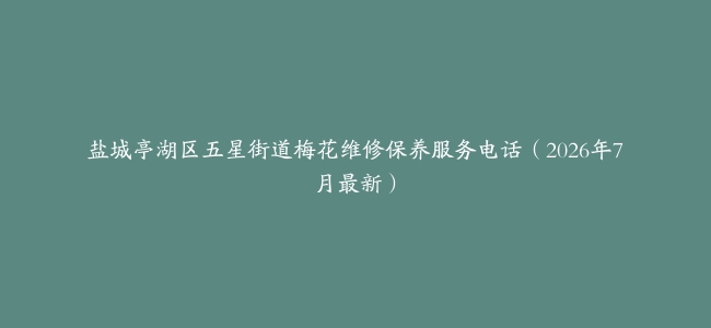 盐城亭湖区五星街道梅花维修保养服务电话（2026年7月最新）